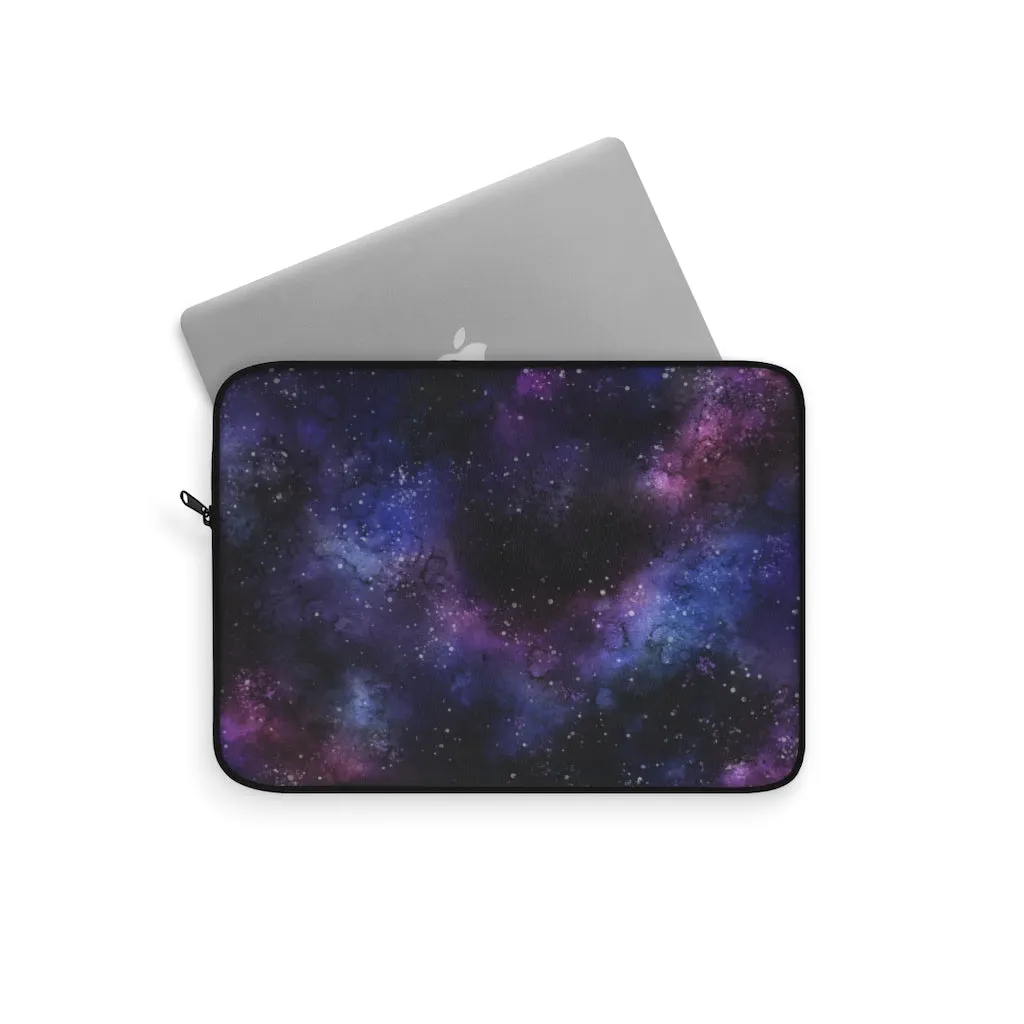 Galaxy Space Laptop Sleeve Case, Watercolor Stars Sky Nebula Purple MacBook Pro 13 Air 15 inch Bag Cover Tablet Accessories