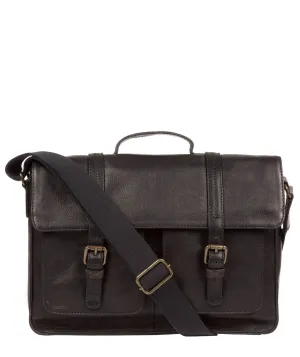 'Garsdale' Black Leather Briefcase