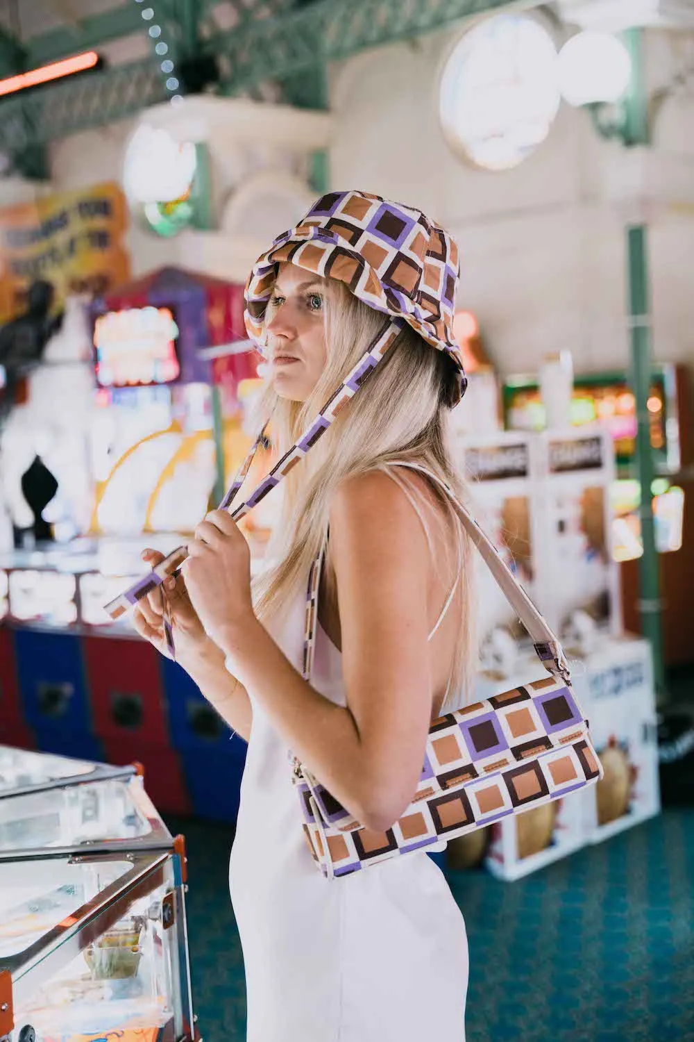 Geometric checkered Shoulder Bag