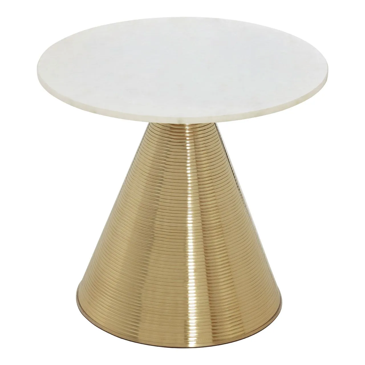 Gilt and White Metal Martini Table 50 cm