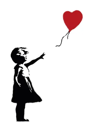 Girl with Balloon - Painted by Bansky- Circa. 2002. High Quality Polyester Cotton Canvas Print. Ready to be Framed or Mounted. Available in Two (2) Sizes - Small & Medium.