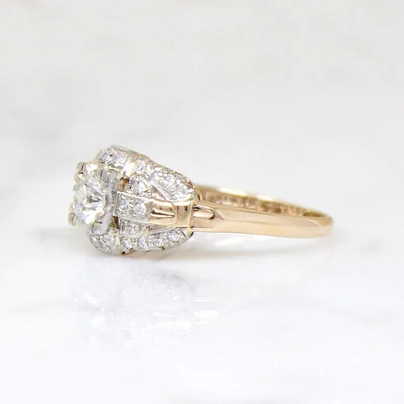 Glamorous 1930s Two-Tone Diamond Engagement Ring