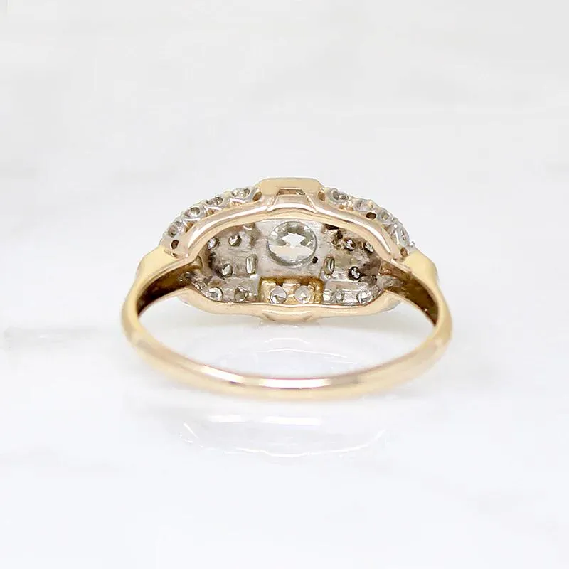 Glamorous 1930s Two-Tone Diamond Engagement Ring