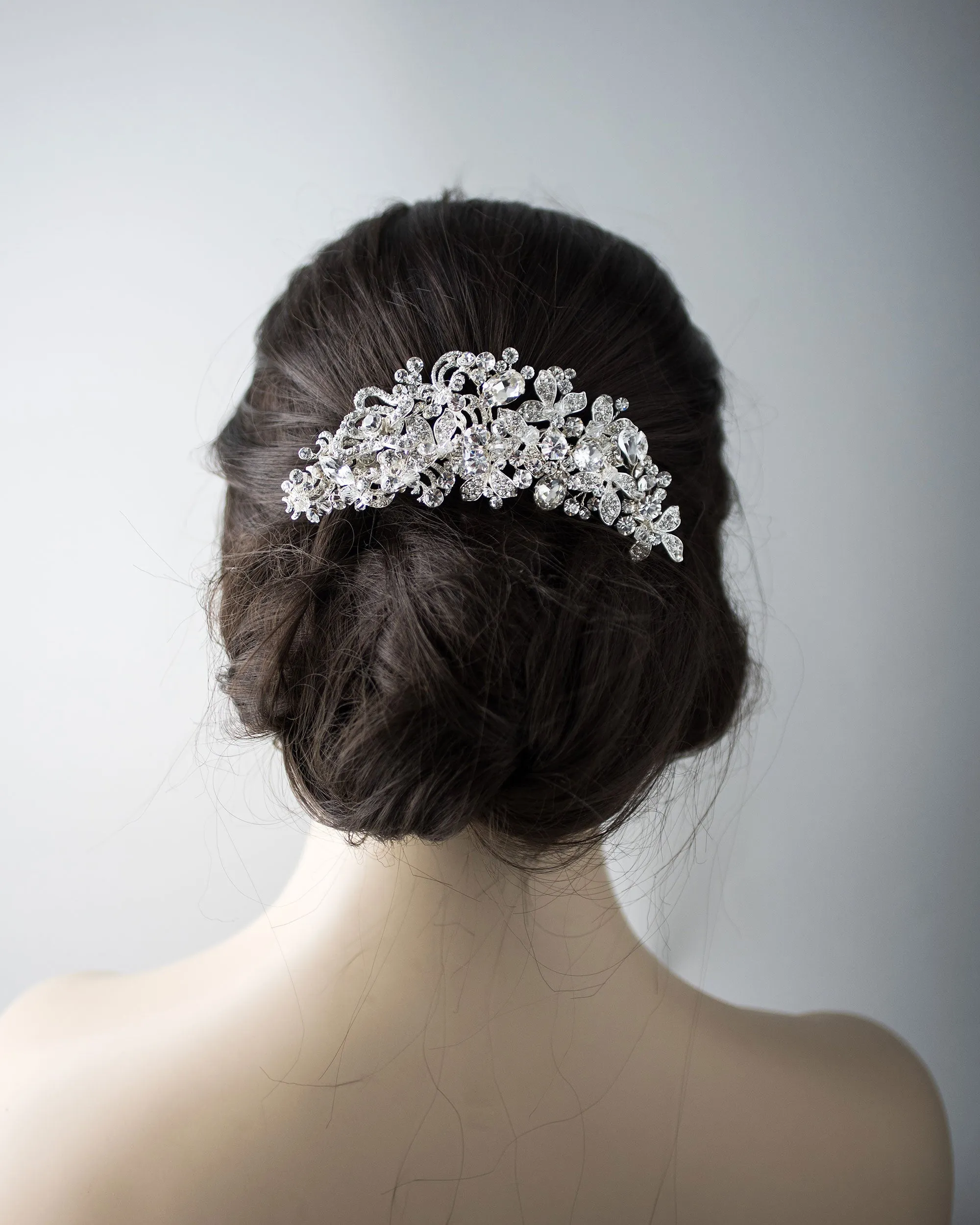 Glamorous Bridal Hair Clip in Silver