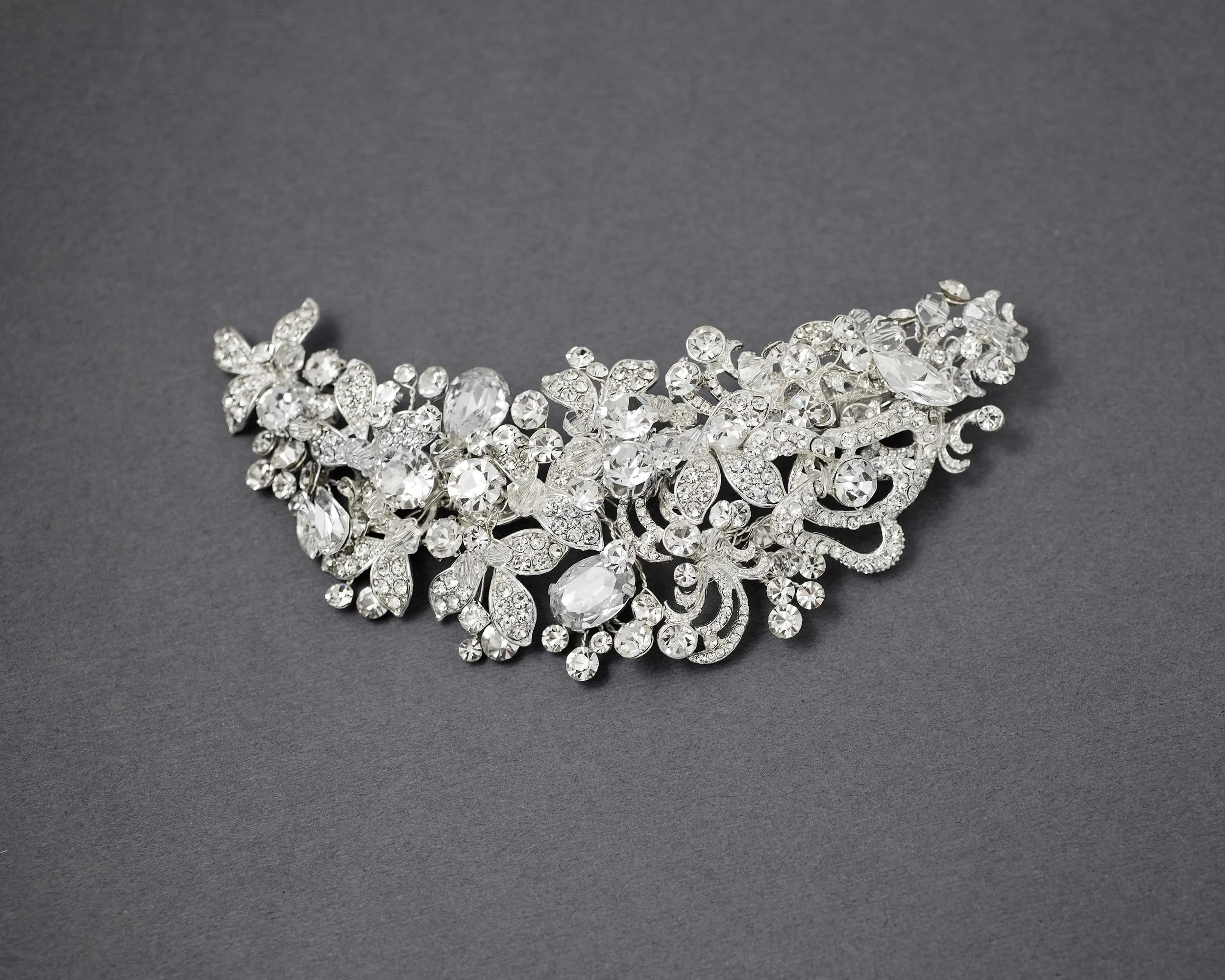 Glamorous Bridal Hair Clip in Silver