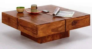 Glamorous Wooden Handmade Solid Sheesham Wood Coffee Table