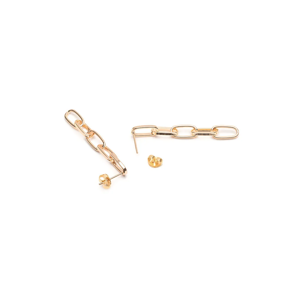 Gold Paper Clip Chain Earrings