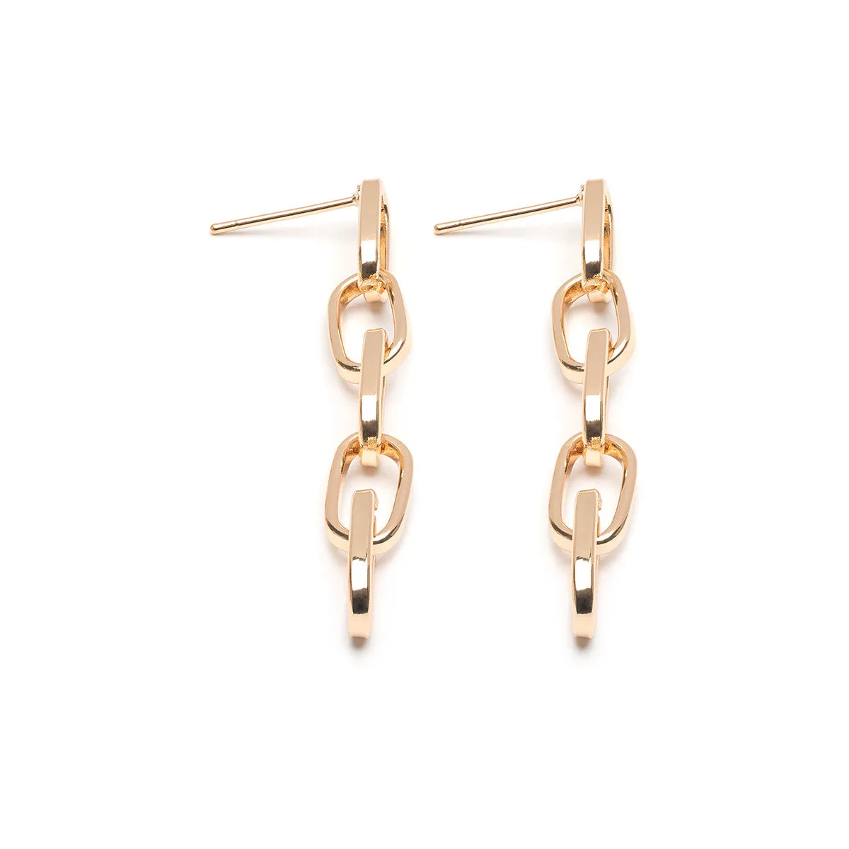 Gold Paper Clip Chain Earrings