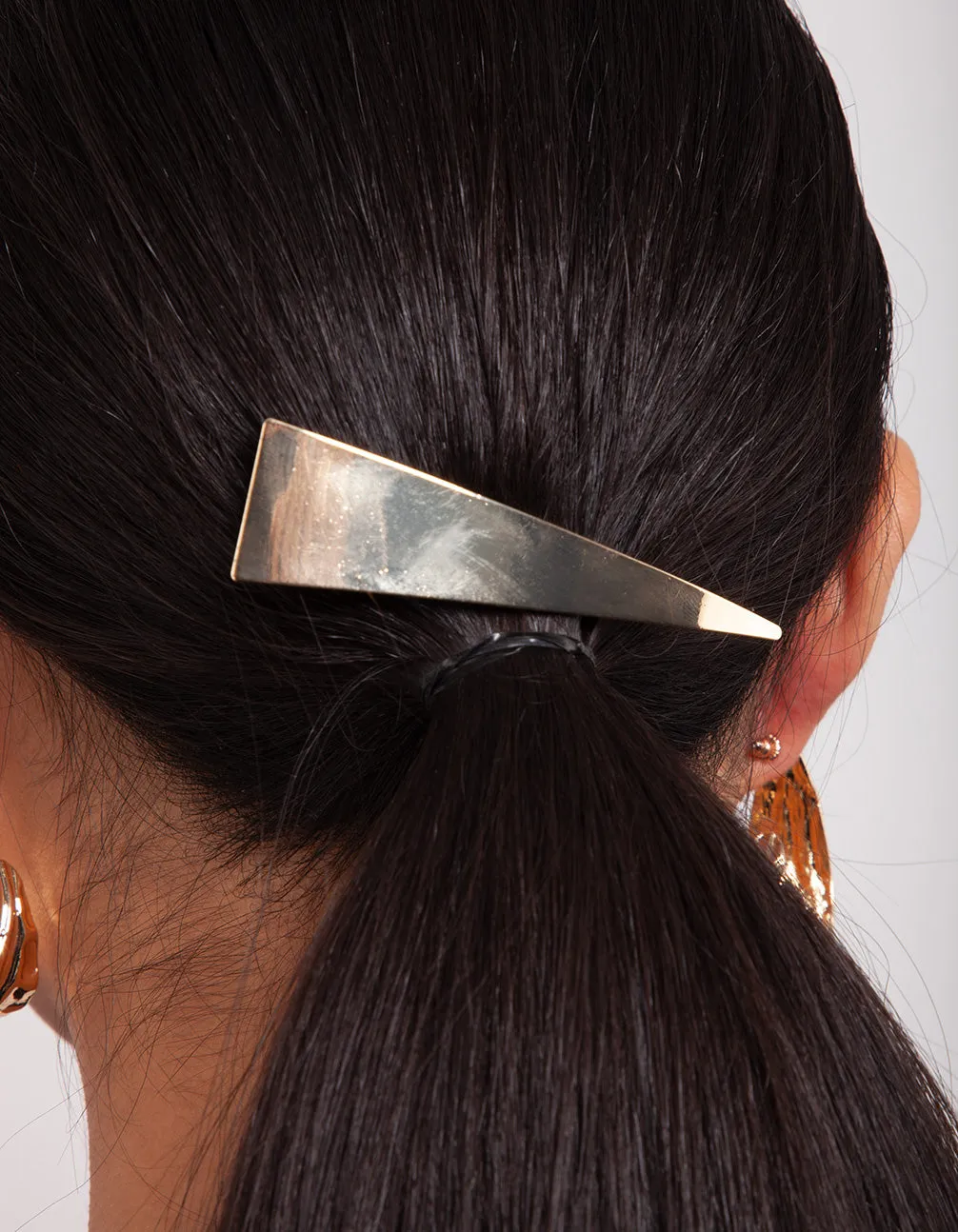 Gold Polished Triangle Hair Clip