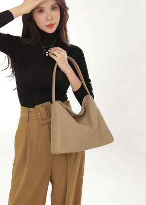 Grained Leather Single Strap Shoulder Bag