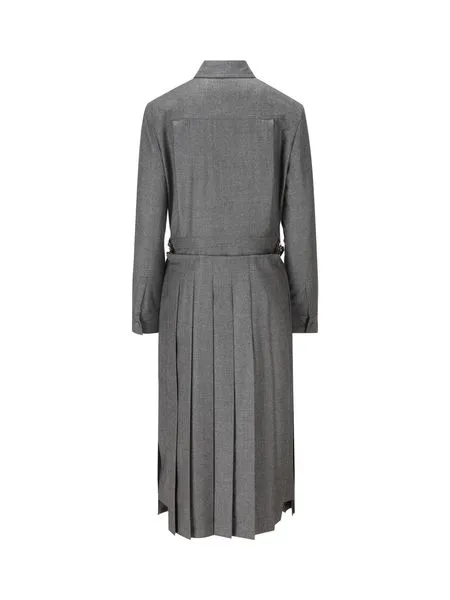 GRAY MARENGO ZIP ML DRESS