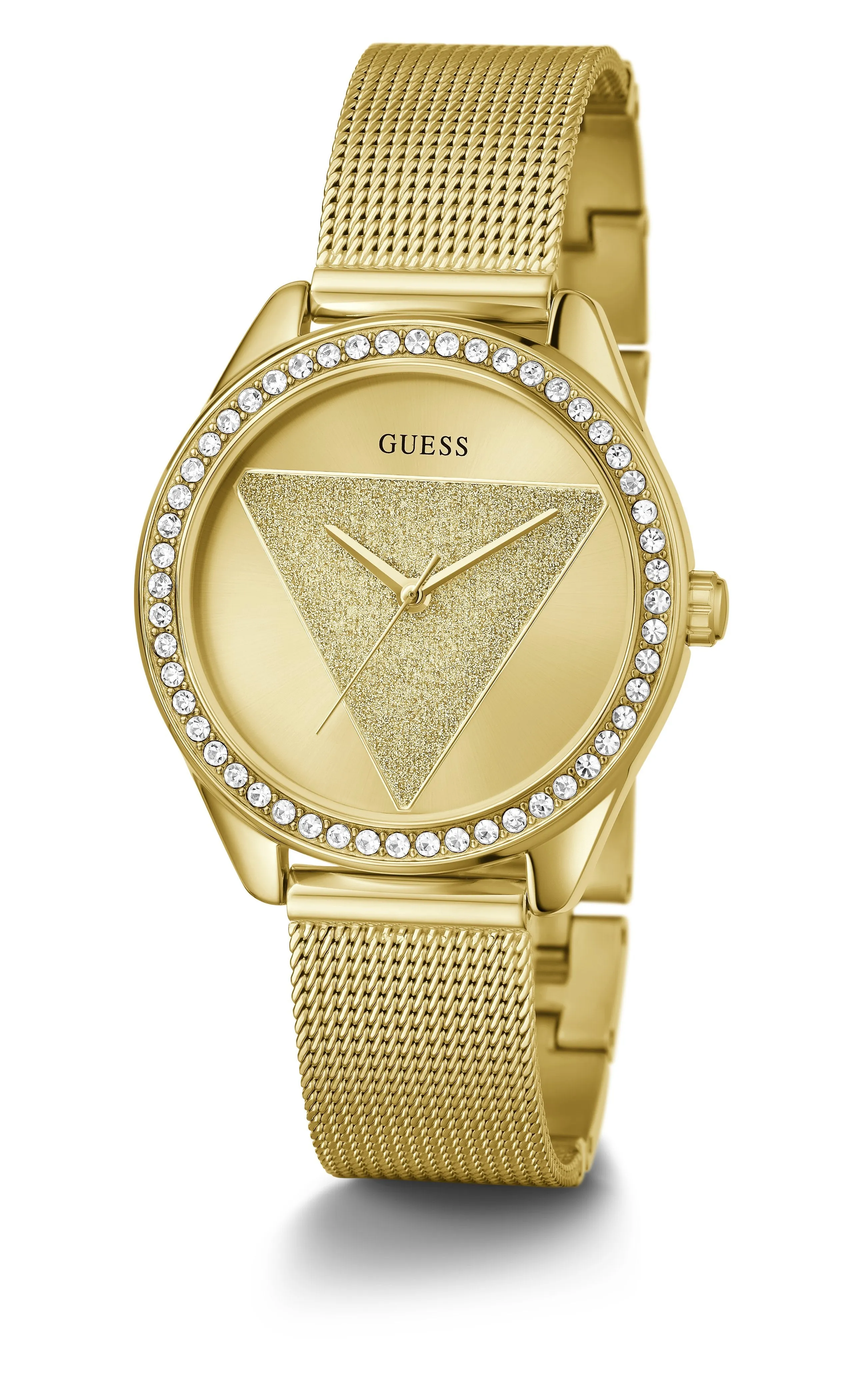 Guess Tri Glitz Gold Crystal Watch W1142L2