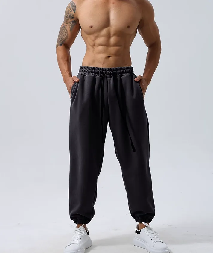 GYM BUDDY LOOSE FIT MID-RISE WAIST WORKOUT SWEATPANTS