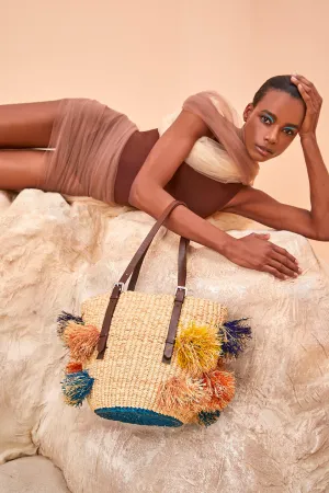 HAWA RAINBOW WOVEN RAFFIA BAG