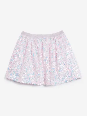 HOP Kids Light Pink Sequinned Skirt