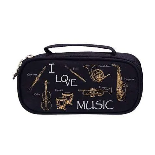 I Love Music Musical Instruments Pencil Case