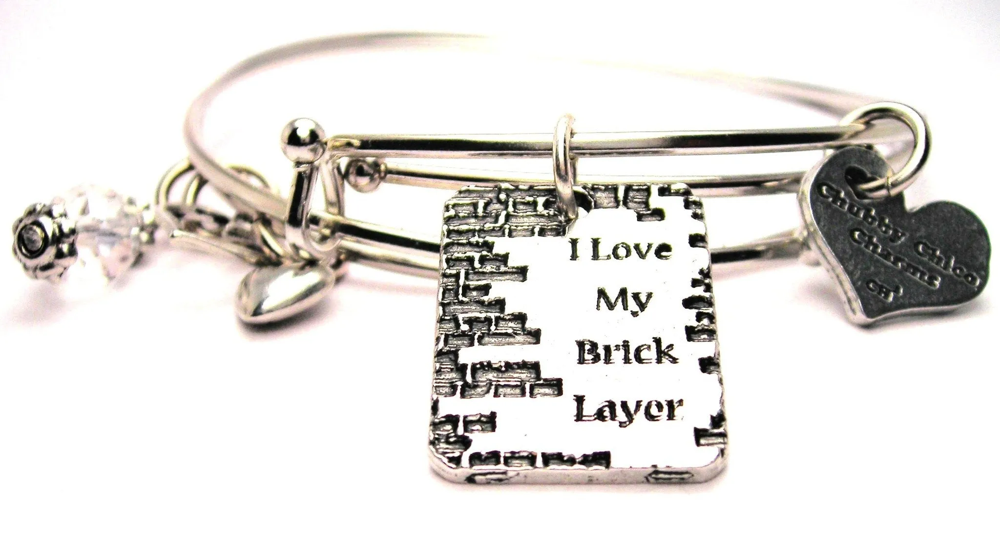 I Love My Brick Layer Expandable Bangle Bracelet Set