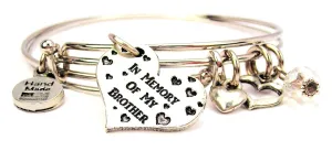 In Memory Of My Brother Expandable Bangle Bracelet Set