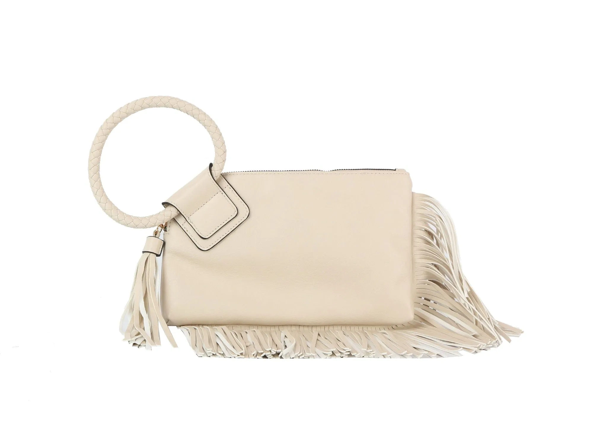 JY0378 Fringe Soft Vegan Leather Wristlet/Clutch