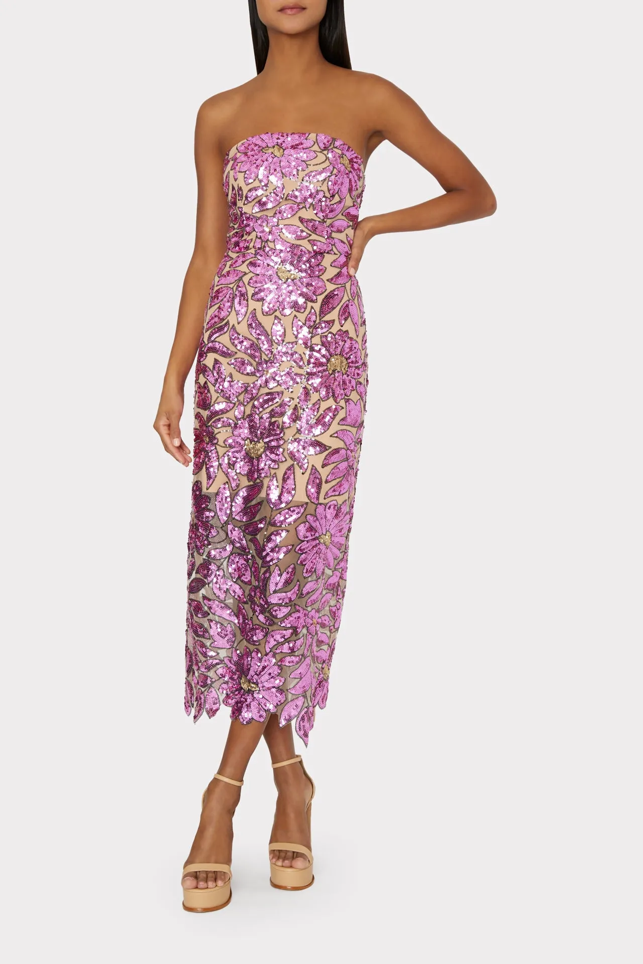 Kait Floral Garden Sequins Dress