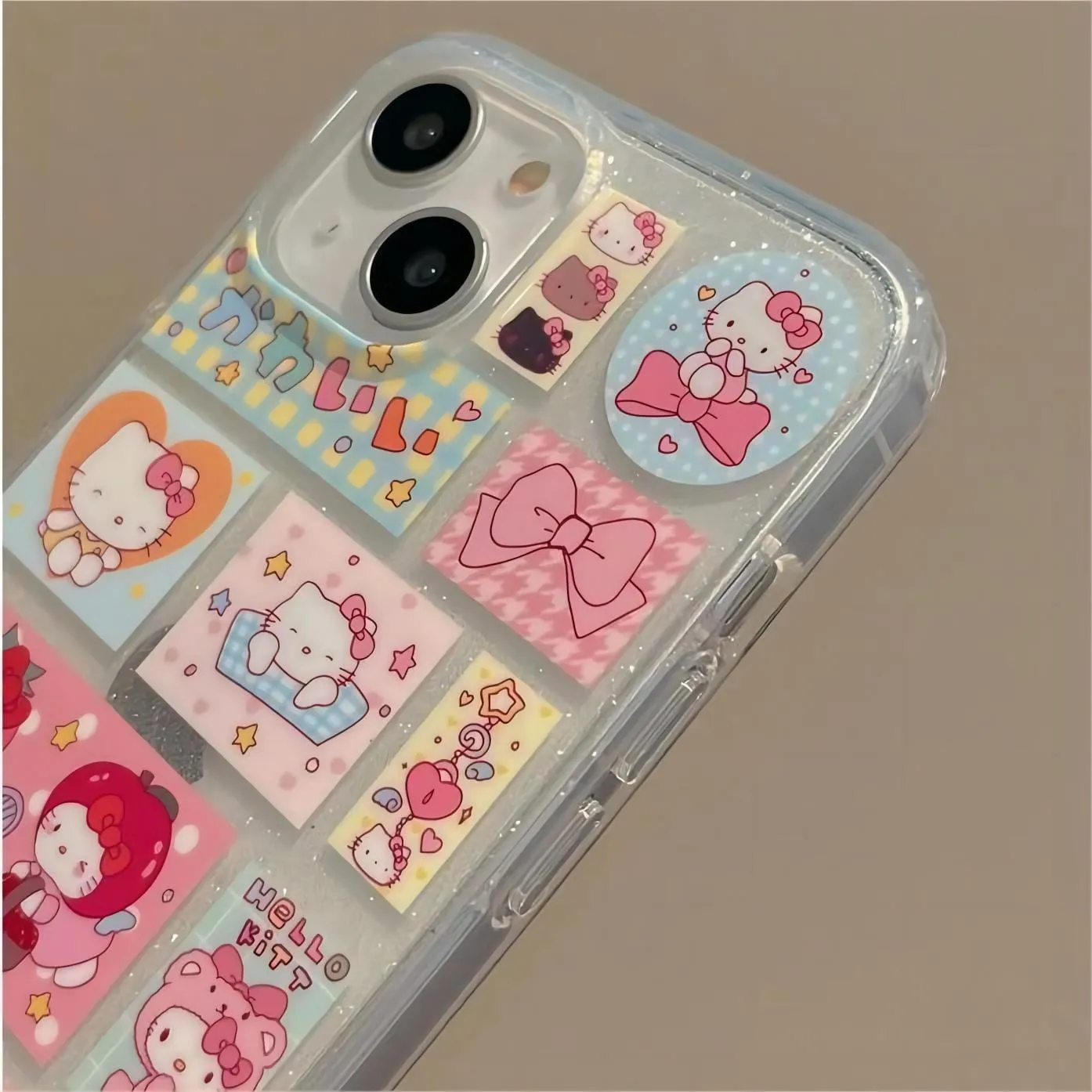 Kawaii Handmade Kitty Sticker iPhone Case With Chain SK495