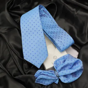 Kovove Blue Abstract Necktie and Pocket Square Gift Box