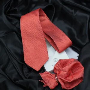 Kovove Red Checkered Necktie and Pocket Square Gift Box