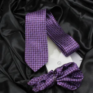 Kovove The Abstractzoid Purple Necktie and Pocket Square Gift Box