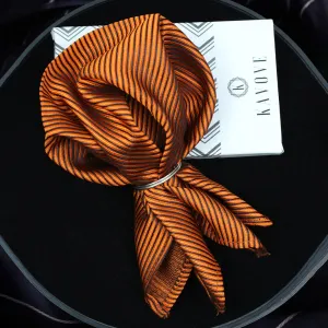 Kovove The Phoenix Striped Brown Pocket Square For Men