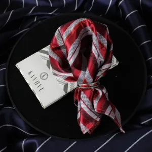 Kovove The Selective Striped Red Pocket Square For Men