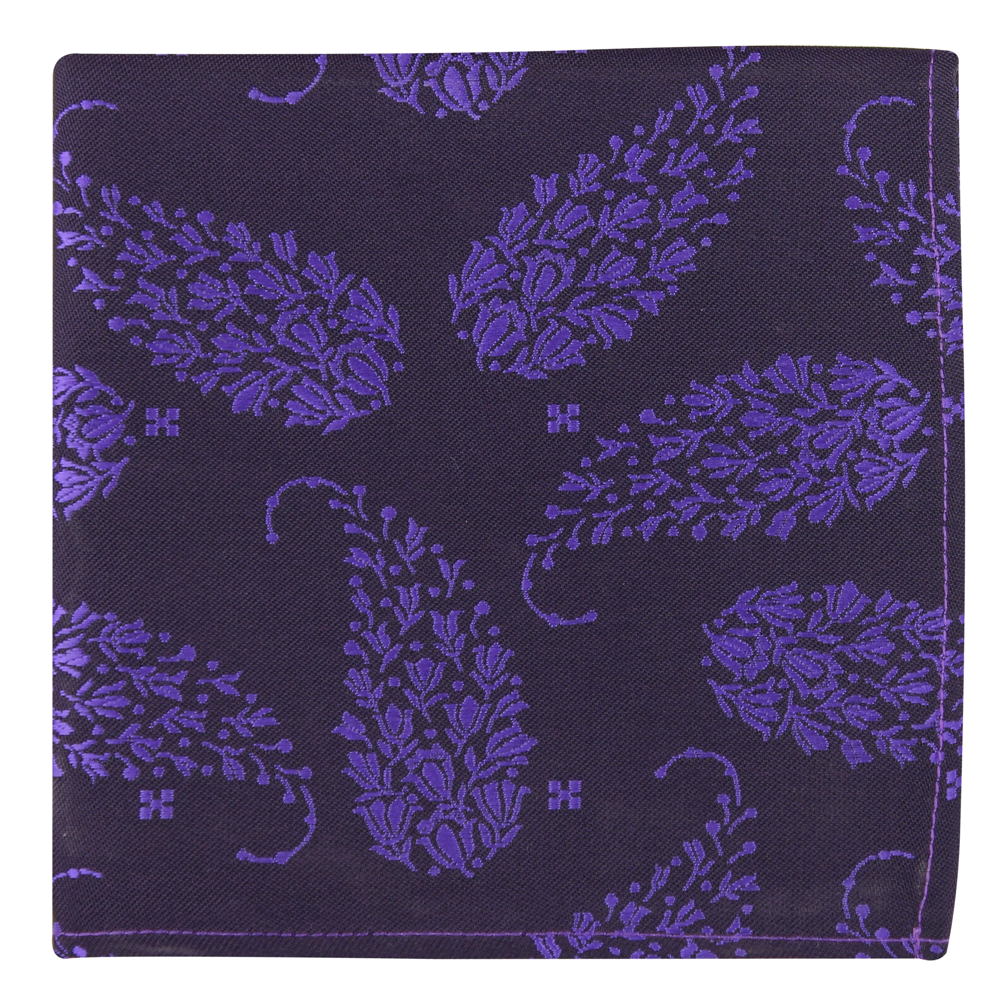 Kovove The Twining Paisley Purple Pocket Square