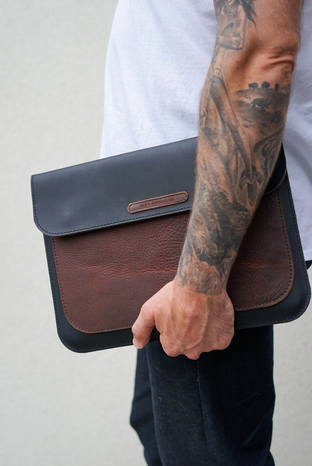 Laptop Sleeve (13" Two Tone: Black   Brown Accents)