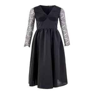 Lardini Elegant Black Polyester Dress