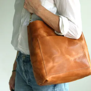 Leather Day Bag - Honey Brown Pull Up