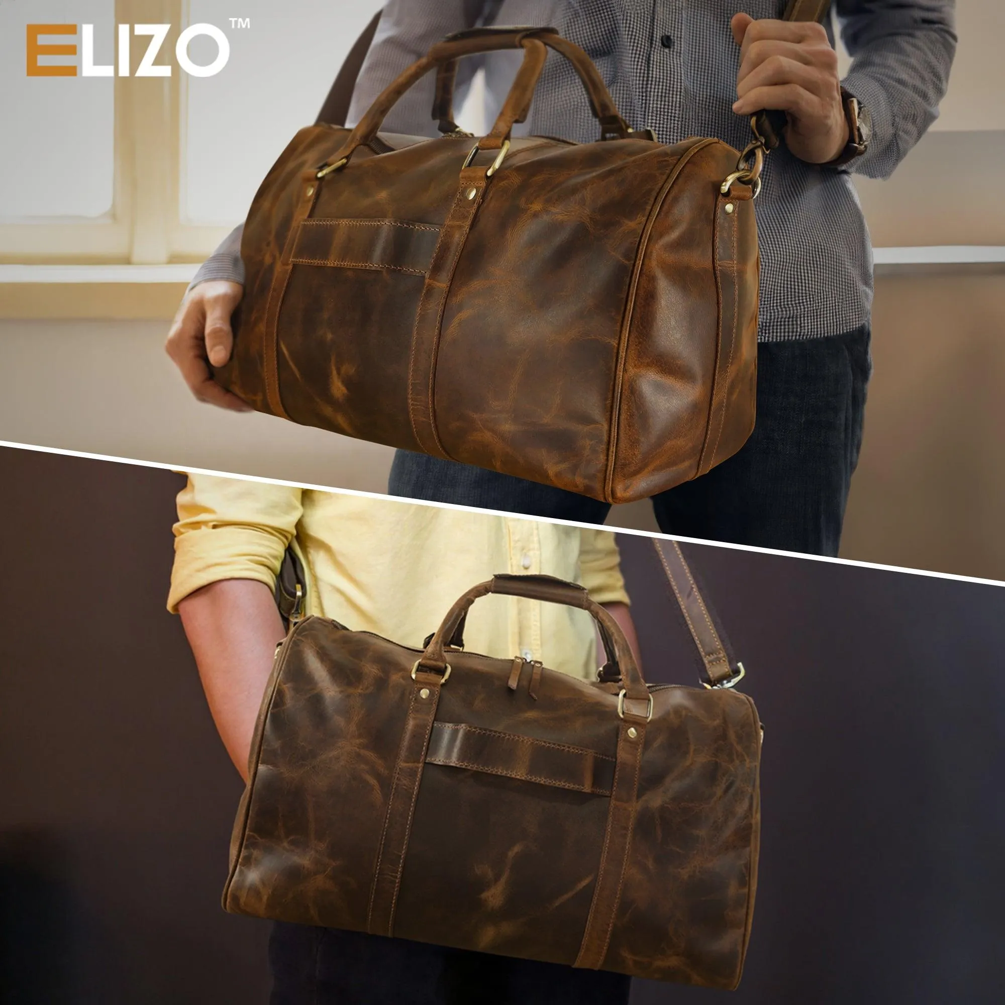 Leather Duffle Bag (Antique)