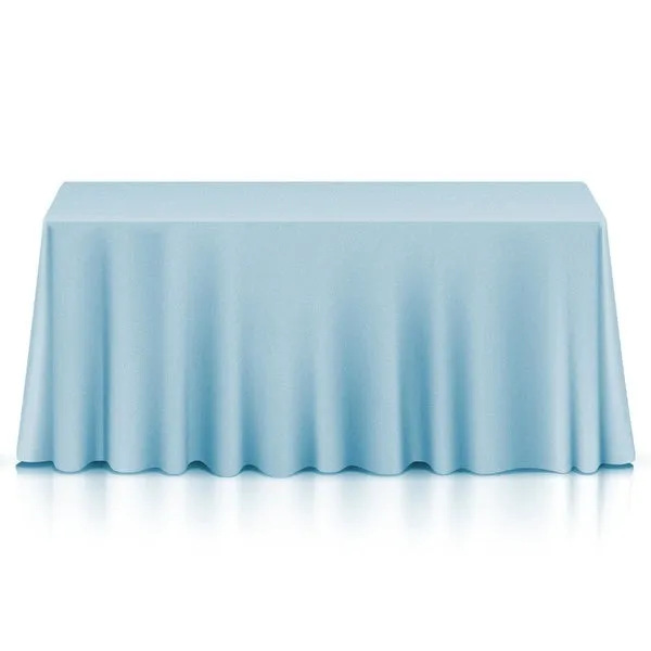 Light Blue Polyester Tablecloth