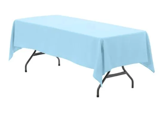 Light Blue Polyester Tablecloth