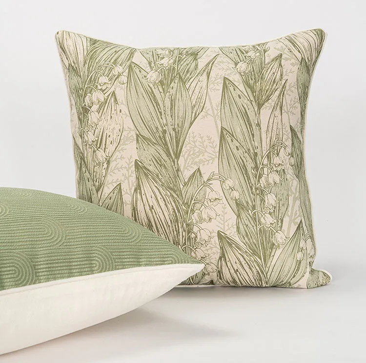 Lily-of-the-valley Green Pillow