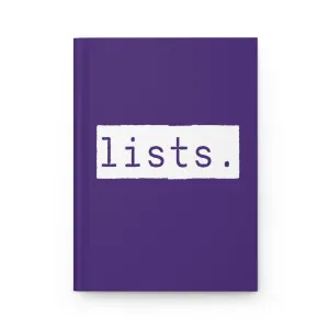 Lists Purple Matte Hardcover Journal | Blank Book for Ideas and Planning | Lined Notebook Diary Log