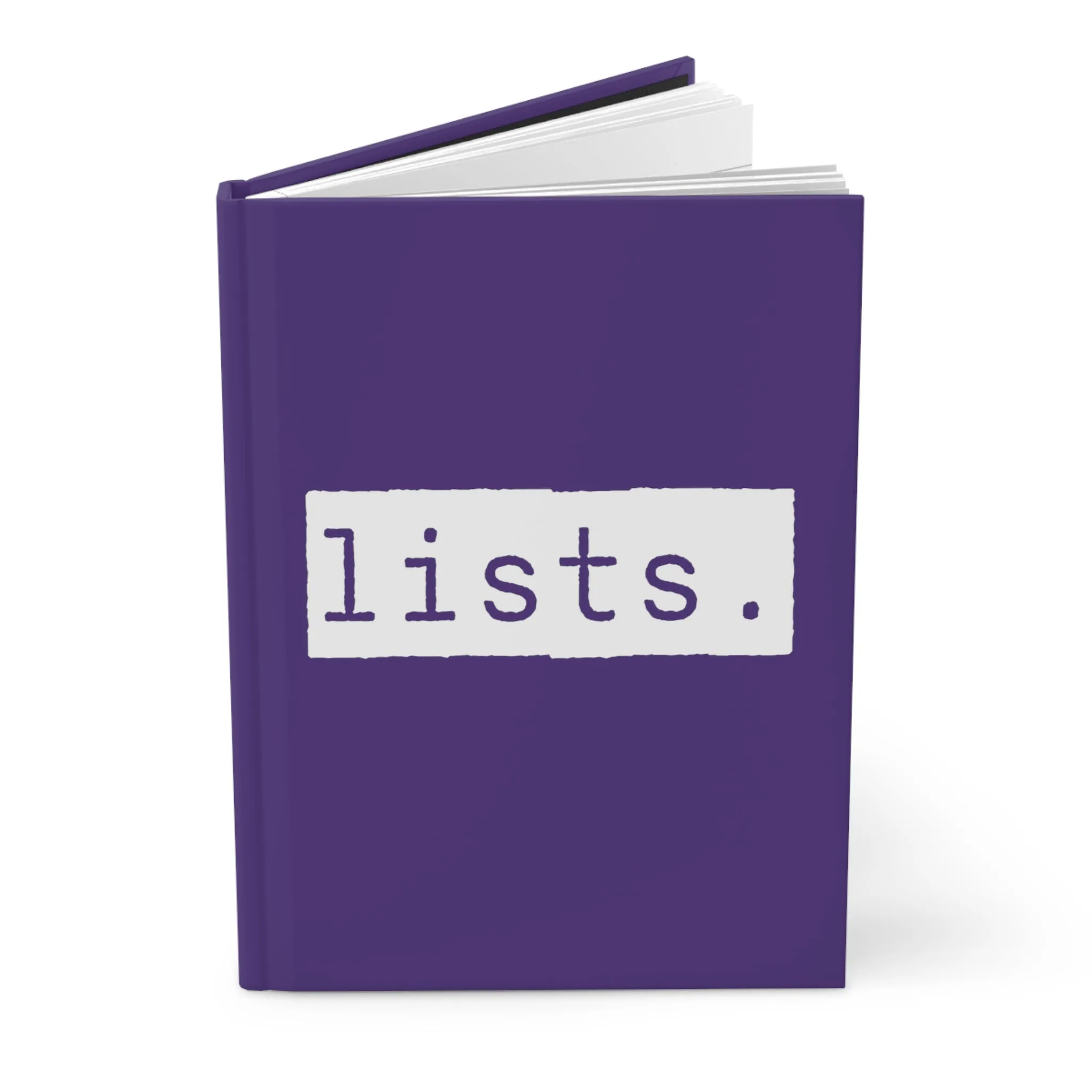 Lists Purple Matte Hardcover Journal | Blank Book for Ideas and Planning | Lined Notebook Diary Log