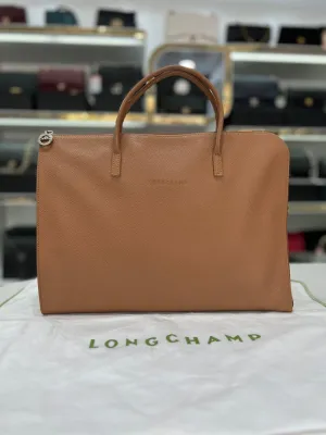 LONGCHAMP As New Brown Leather Business Briefcase Unisex Bag