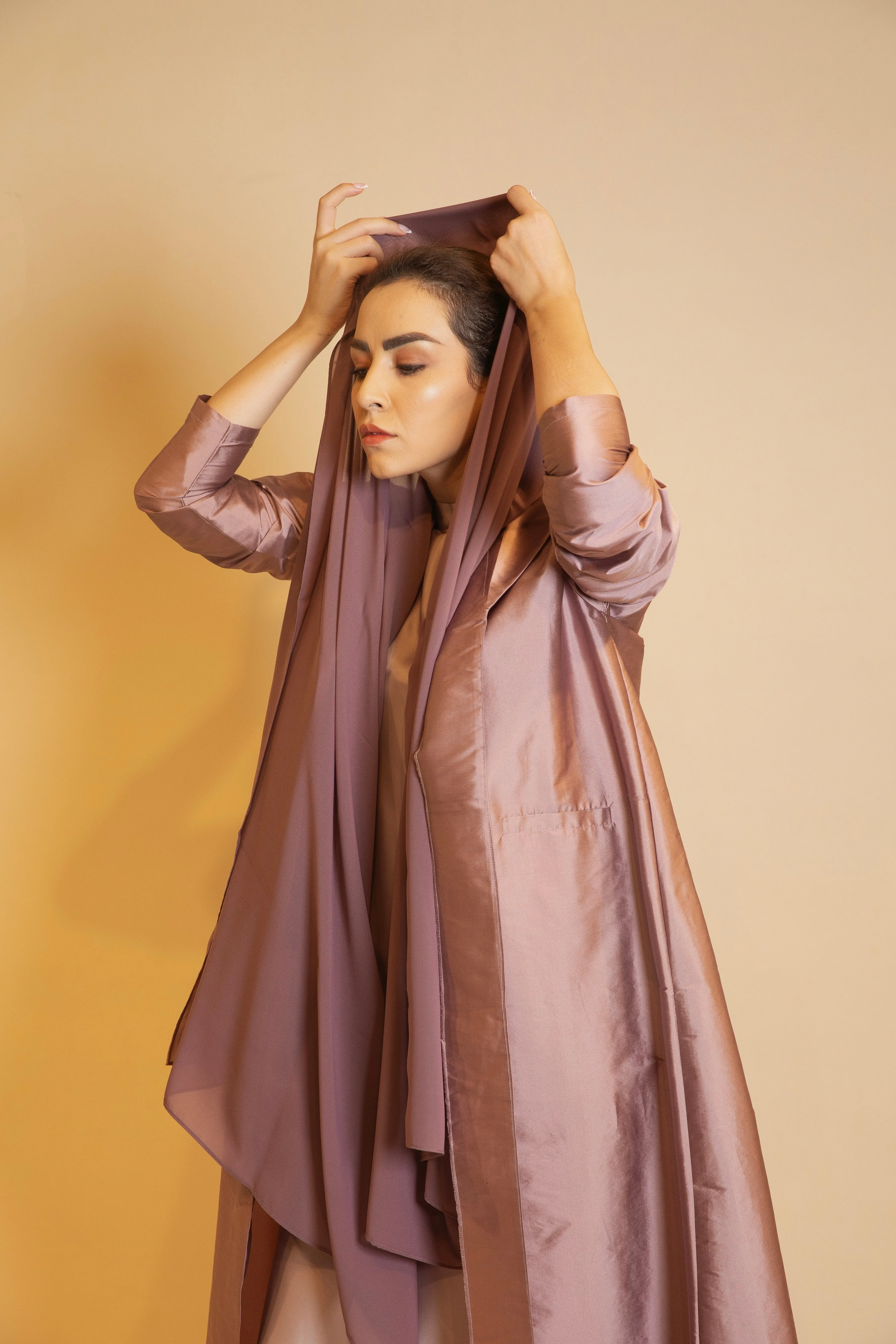 Mauve Silk Enchantment Abaya