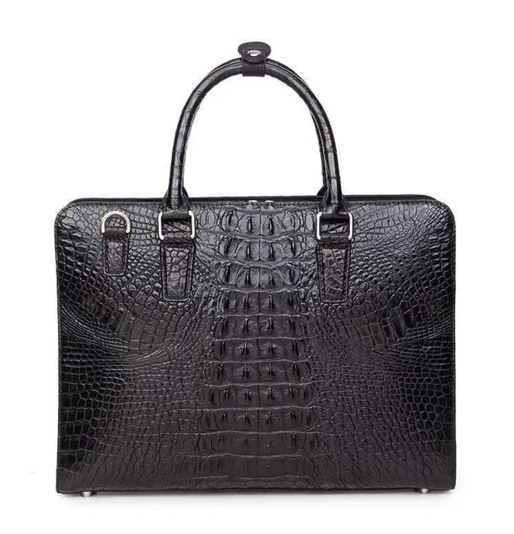 Mens Crocodile Skin Leather Briefcase