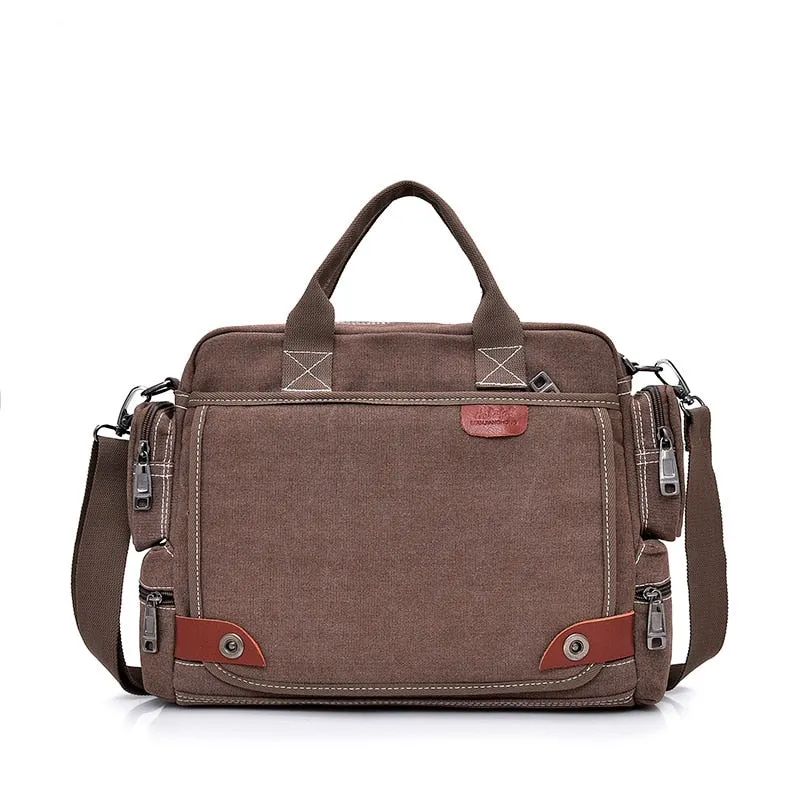 Men's Large Waterproof Canvas Briefcase Bag