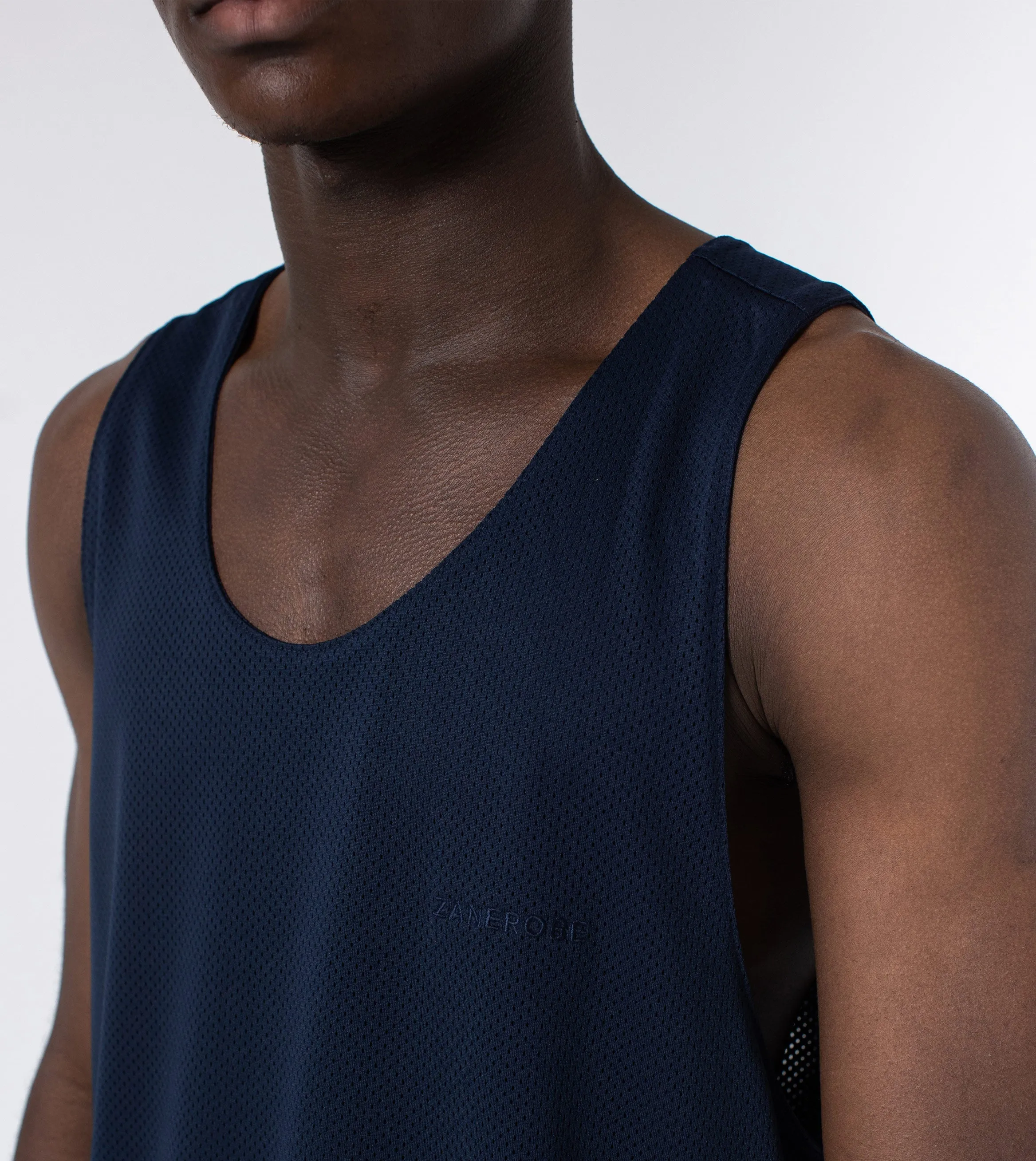 Mesh Rugger Tank Indigo