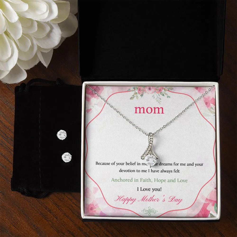 Message Card Mother day -final To My Mother -  Alluring Beauty Necklace and Cubic Zirconia Earring Set - Best Mother's Day Gift in 2023