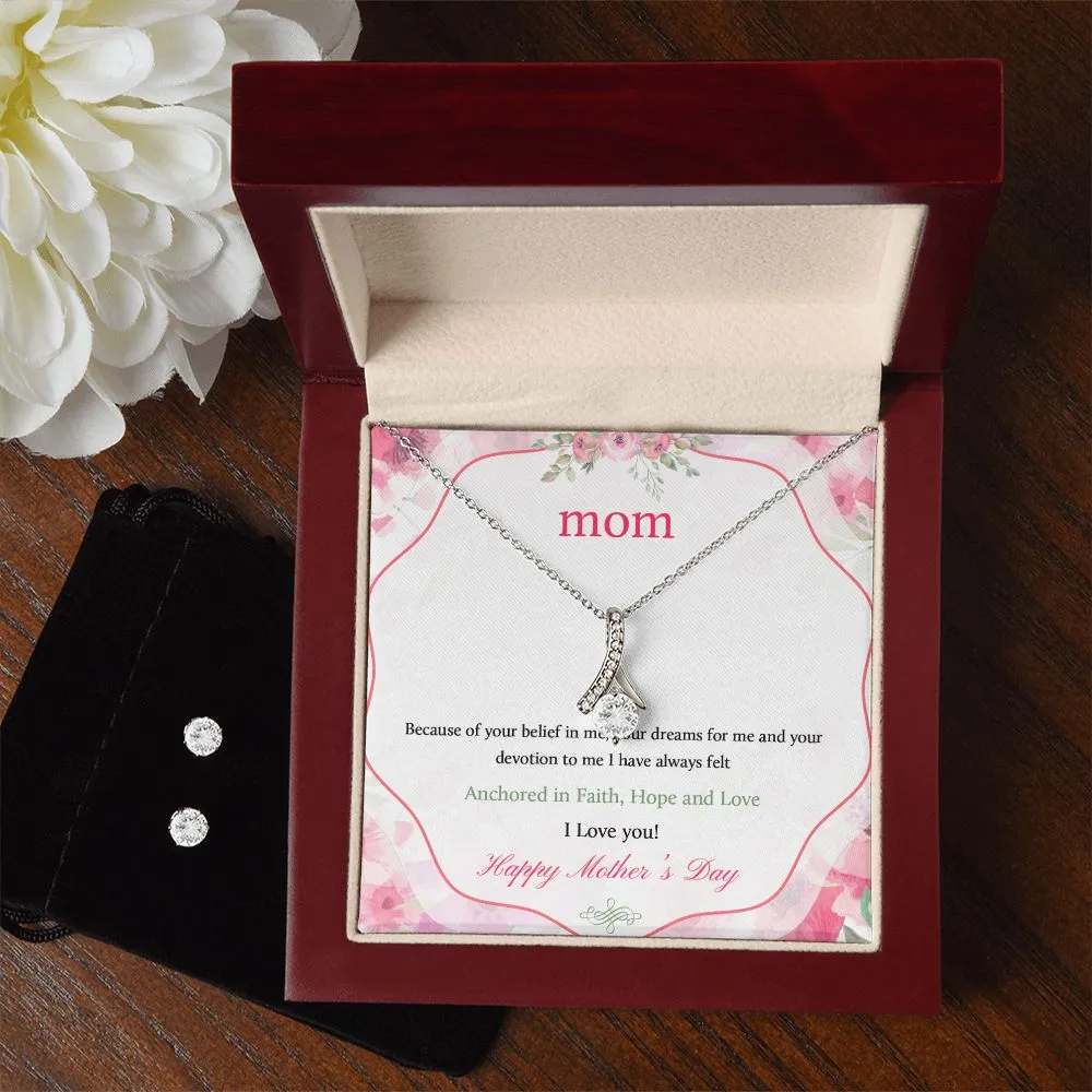 Message Card Mother day -final To My Mother -  Alluring Beauty Necklace and Cubic Zirconia Earring Set - Best Mother's Day Gift in 2023