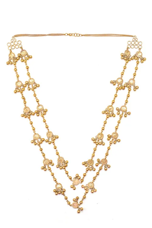 Miharu Glamorous Ghungroo Brass Necklace