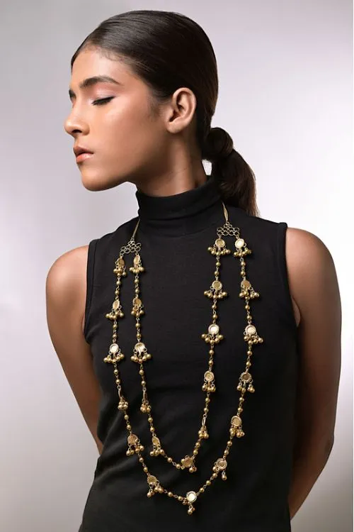 Miharu Glamorous Ghungroo Brass Necklace