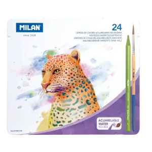 Milan Coloured Pencils Wood Free Water Soluble Set 25 Pieces